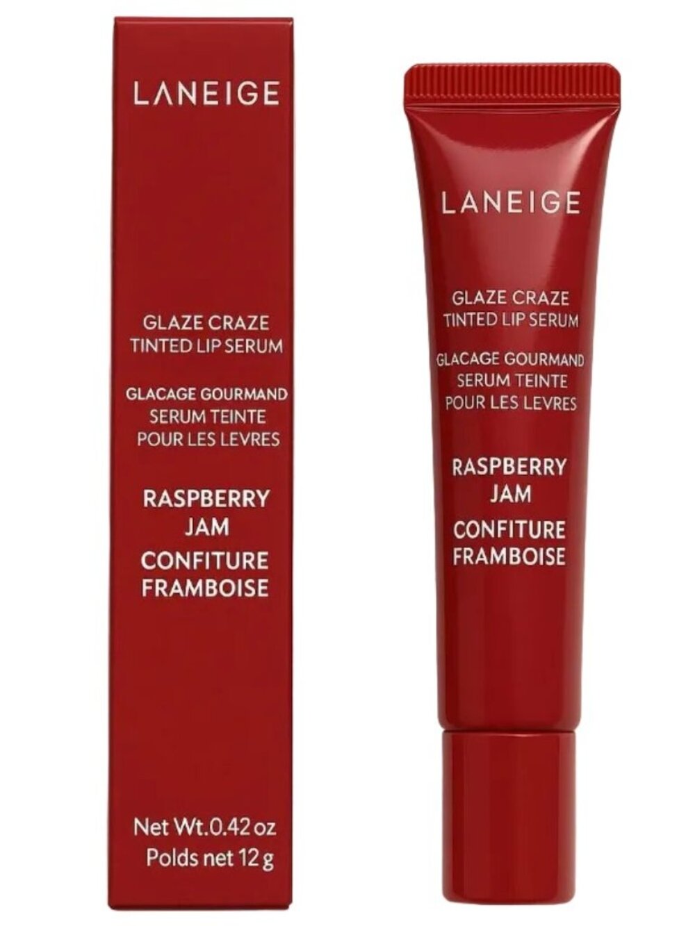 Laneige Glaze Craze Tinted Lip Serum - Raspberry Jam 0.42oz Full Size - Picture 1 of 4